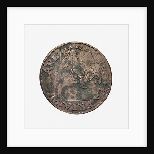 Counter commemorating preparations for war in 1582; obverse by unknown