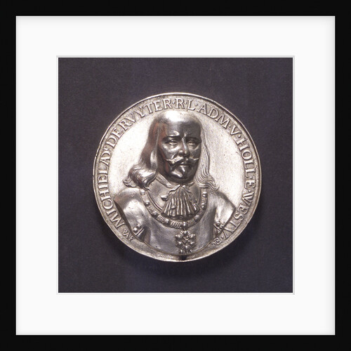 Medal commemorating the ships burnt in the Medway and Admiral de Ruyter, 1667; obverse by P. van Abeele
