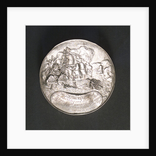 Medal commemorating the ships burnt in the Medway and Admiral de Ruyter, 1667; reverse by P. van Abeele