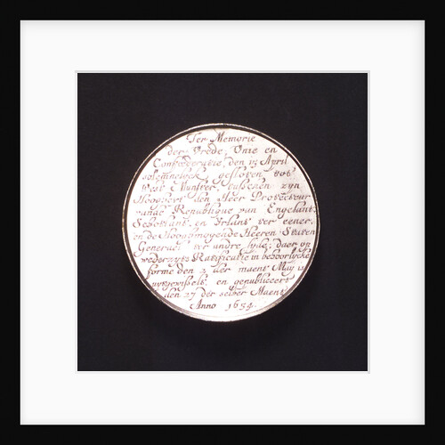 Medal commemorating the Peace of Westminster, 1654; reverse by J. Pool