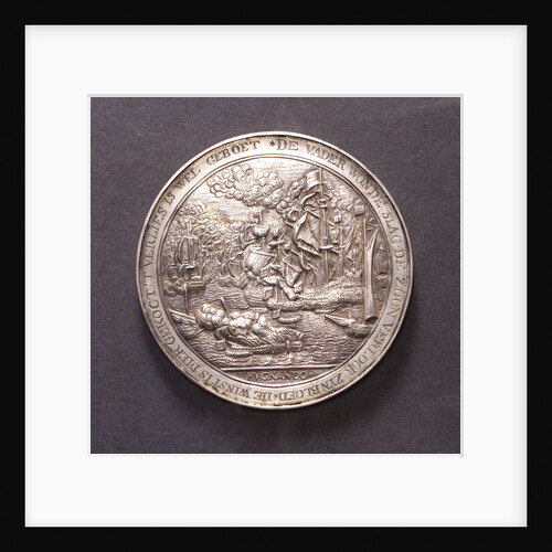 Medal commemorating action off the Helder and Captain Van Gelder, 1673; reverse by C. Adolfszoon