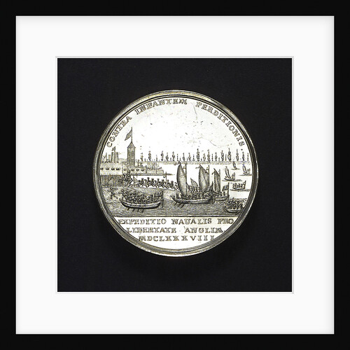 Medal commemorating the landing of William of Orange at Torbay, 1688; reverse by R. Arondeaux