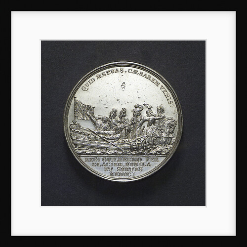 Medal commemorating the dangerous crossing of King William III and the fireworks at The Hague, 1691; obverse by D. Koene