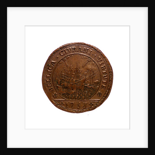 Medal commemorating Admiral Civrani's victory over the Turks at Cyprus, 1753; reverse by Unknown