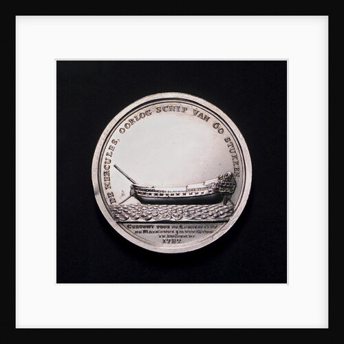 Medal commemorating the launch of the 'Hercules' of 60 guns, 1782; obverse by A. van Baerll