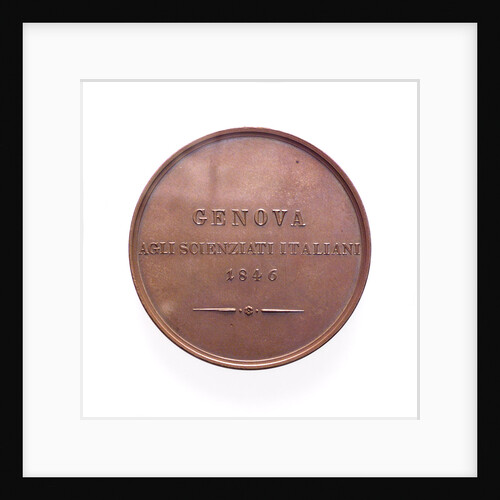 Medal commemorating the 350th anniversary of Christopher Columbus, 1842; reverse by G. Girometti