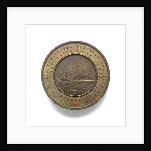 Medal commemorating Captain Faa di Bruno and the sinking of the Re d'Italia; reverse by A. Pieroni