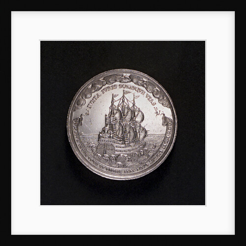 Medal commemorating the proposed departure of Archduke Charles III for Barcelona, 1700; reverse by M. Brunner