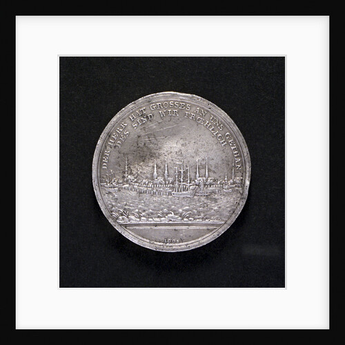 Medal commemorating the raising of the blockade of the Elbe, 1805; reverse by D.F. Loos