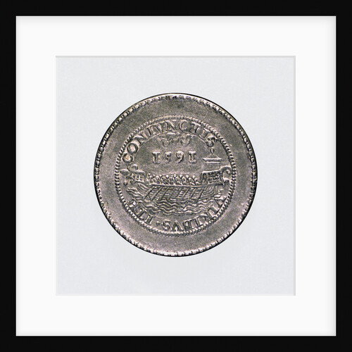 Medal commemorating the preparations by land and sea, 1591; reverse by unknown