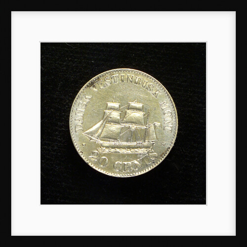 A Danish West Indian coin, 20 cents; reverse by H. Conradsen