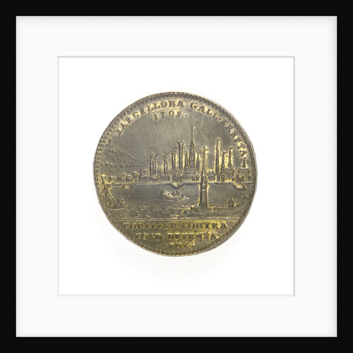 Counter commemorating the relief of Barcelona, 1706; reverse by J.G. Lauffer