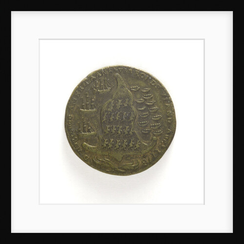 Counter commemorating Rhode Island relieved and evacuated, 1779; obverse by unknown