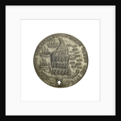 Counter commemorating Rhode Island relieved and evacuated, 1779; obverse by unknown