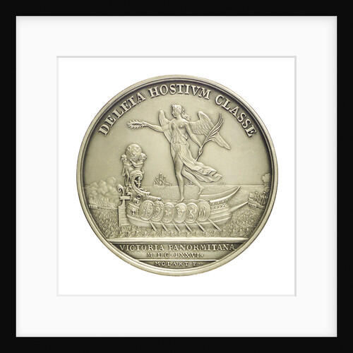 Medal commemorating the defeat of the Dutch and Spanish Fleets off Catania, 1676; reverse by H. Roussel