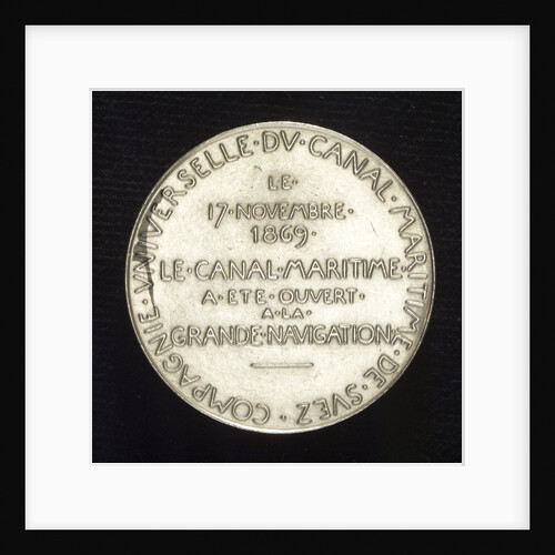 Medal commemorating the opening of the Suez Canal, 1869; reverse by O. Roty