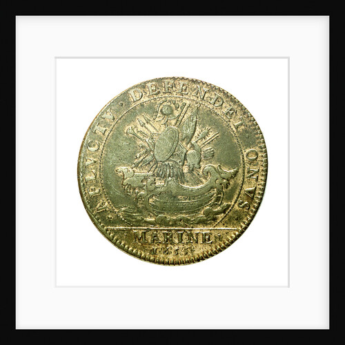 Counter commemorating the building of the thirty-eight gun ship 'Hercules', 1655; reverse by unknown