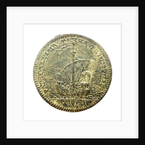 Counter commemorating the capture of Cartagena (Central America), 1697; reverse by H.