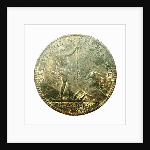 Counter commemorating the bombardment of Barcelona, 1698; reverse by H.