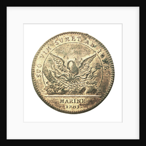Counter commemorating the Spanish galleons burnt in Vigo harbour, 1703; reverse by H. Roussel