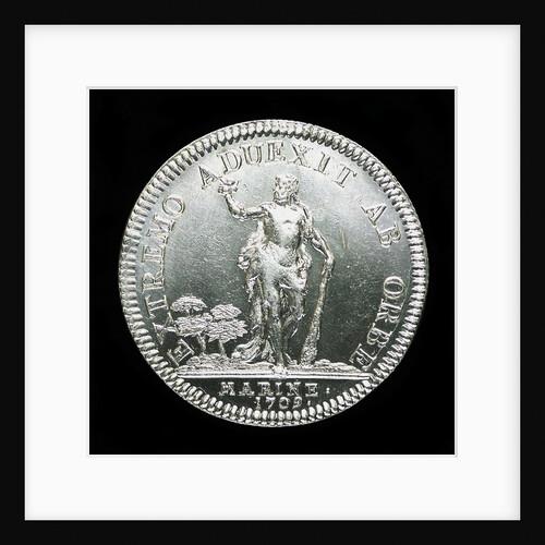 Counter commemorating the safe return of the French West Indian Fleet, 1708; reverse by T. Bernard