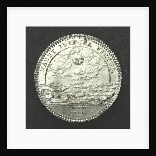 Counter commemorating the survival of the East India Company following the collapse of Law's enterprises; reverse by H. Roussel