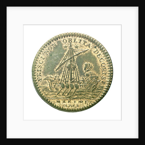 Counter commemorating Cardinal Fleury's neglect of the navy; reverse by H. Roussel