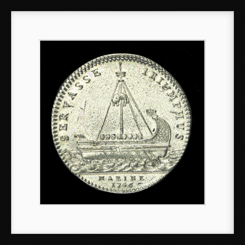 Counter commemorating the landing of the Young Pretender in Scotland, 1746; reverse by J.C. Roettier