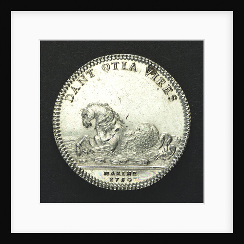 Counter commemorating the completion of the ship-building programme; reverse by J.C. Roettier