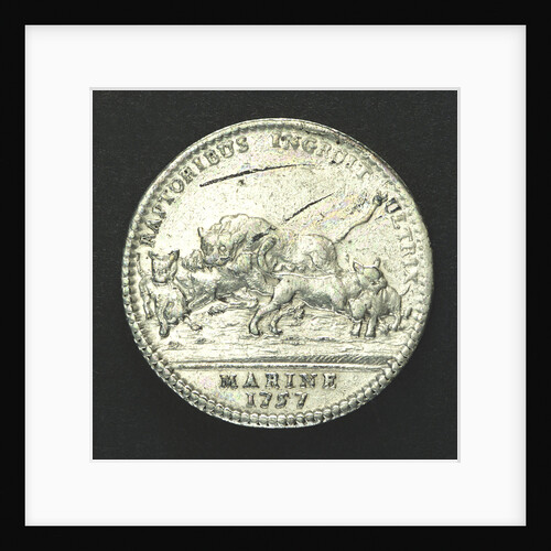 Counter commemorating the Battle of Minorca, 1756; reverse by C.N. Roettier