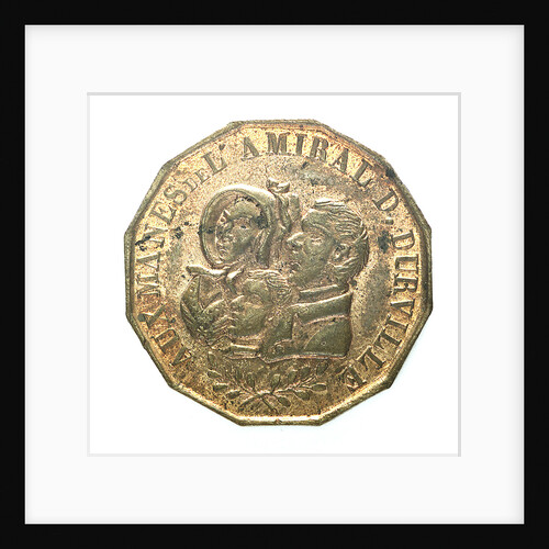 Counter commemorating Admiral Jules Sebastien César Dumont d'Urville (1790-1840) by unknown