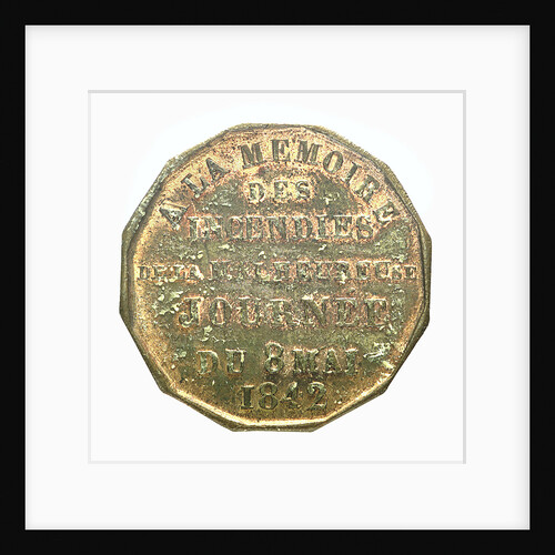 Counter commemorating Admiral Jules Sebastien César Dumont d'Urville (1790-1840) by unknown