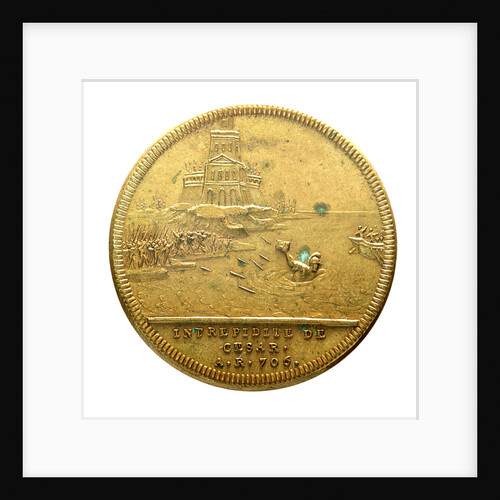 Counter commemorating Caesar in Alexandria, BC48; reverse by Jac Dassier