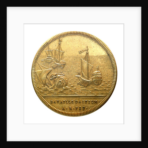 Counter commemorating the Battle of Actium BC31; reverse by J. Dassier