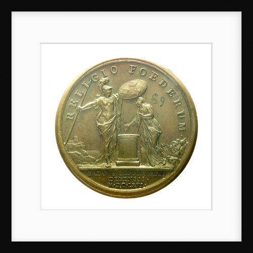 Medal commemorating the alliance of France and Holland, 1666; reverse by J. Mauger