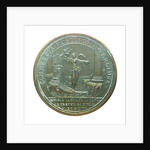 Medal commemorating the Smyrna fleet being attacked off Gibraltar, 1693; reverse by J. Mauger