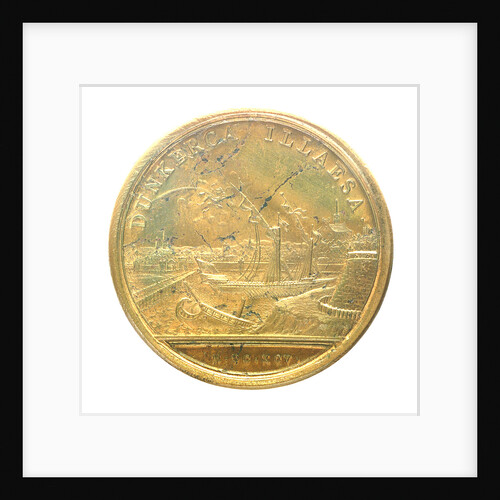 Medal commemorating the bombardment of Dunkirk, 1695; reverse by J. Mauger
