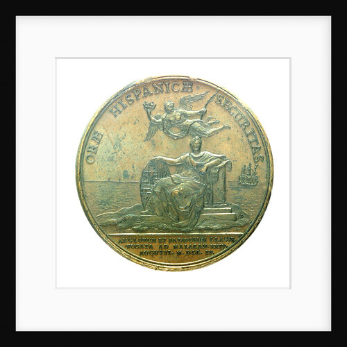 Medal commemorating the action off Malaga, 1704; reverse by T. Bernard