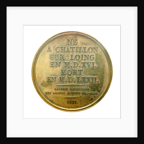Medal commemorating Admiral Gaspard de Coligny (1516-1572); reverse by R. Gayrard