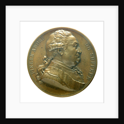 Medal commemorating Admiral de Suffren (1726-1788); obverse by J.J. Barre