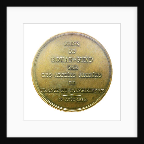 Medal commemorating the capture of Bomarsund, 1854; reverse by Valentin Maurice Borrel