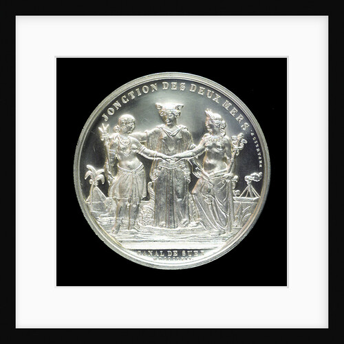 Medal commemorating the opening of the Suez Canal, 1869; reverse by E.A. Oudin