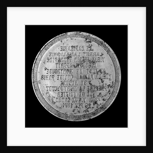 Medal die commemorating the siege of Paris, 1870-1871 and Captain Lamalignie; obverse by unknown