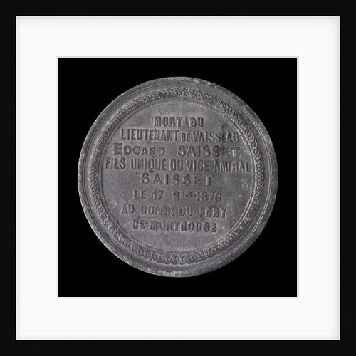 Medal commemorating the siege of Paris, 1870-1871 and death of Lieutenant Edgard Saisset; reverse by Unknown