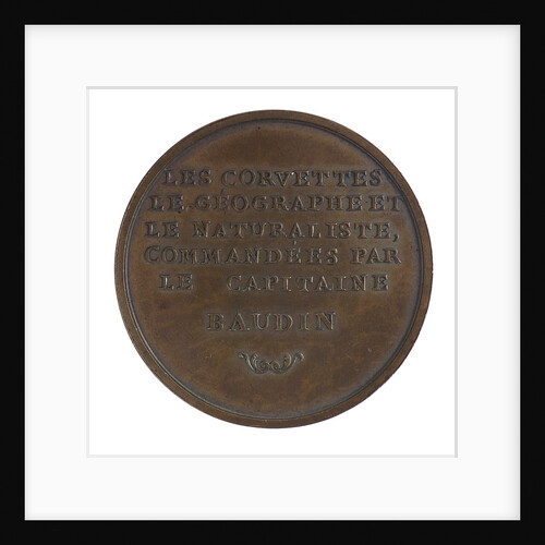 Medal commemorating Captain Nicholas Baudin's expedition to New Holland (Australia), 1801; reverse by P.A. Montagny