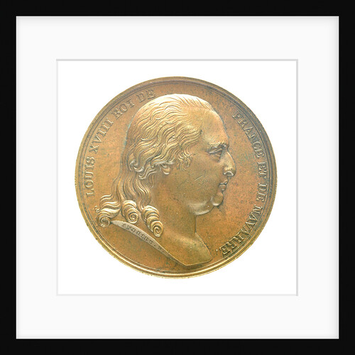 Medal commemorating Louis XVIII landing at Calais, 1814; obverse by B. Andrieu; N.G. Brenet