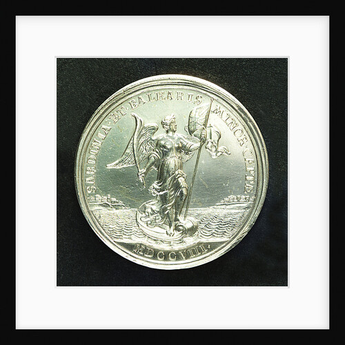 Medal commemorating the capture of Sardinia and Minorca, 1708; reverse by J. Croker
