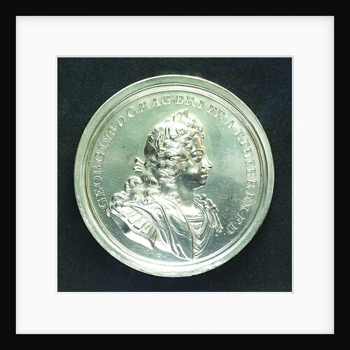 Medal commemorating the arrival of King George I in England, 1714 and dominion of the seas; obverse by J. Croker
