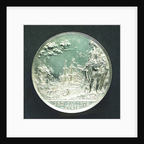 Naval reward medal commemorating the Battle of Lowestoft, 1665; reverse by J. Roettier
