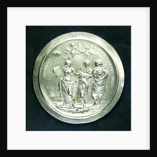 Medal commemorating Christ's Hospital; obverse by J. Roettier